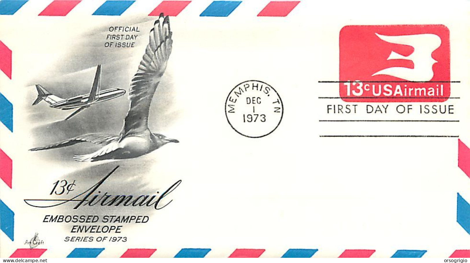 USA - FDC 1973 -  Air Mail    13c. - 1961-80
