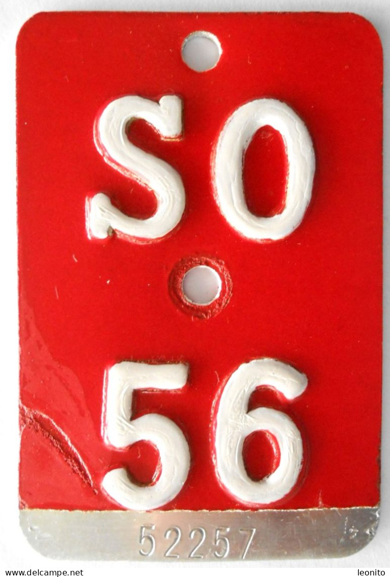 Velonummer Solothurn SO 56 - Kennzeichen & Nummernschilder