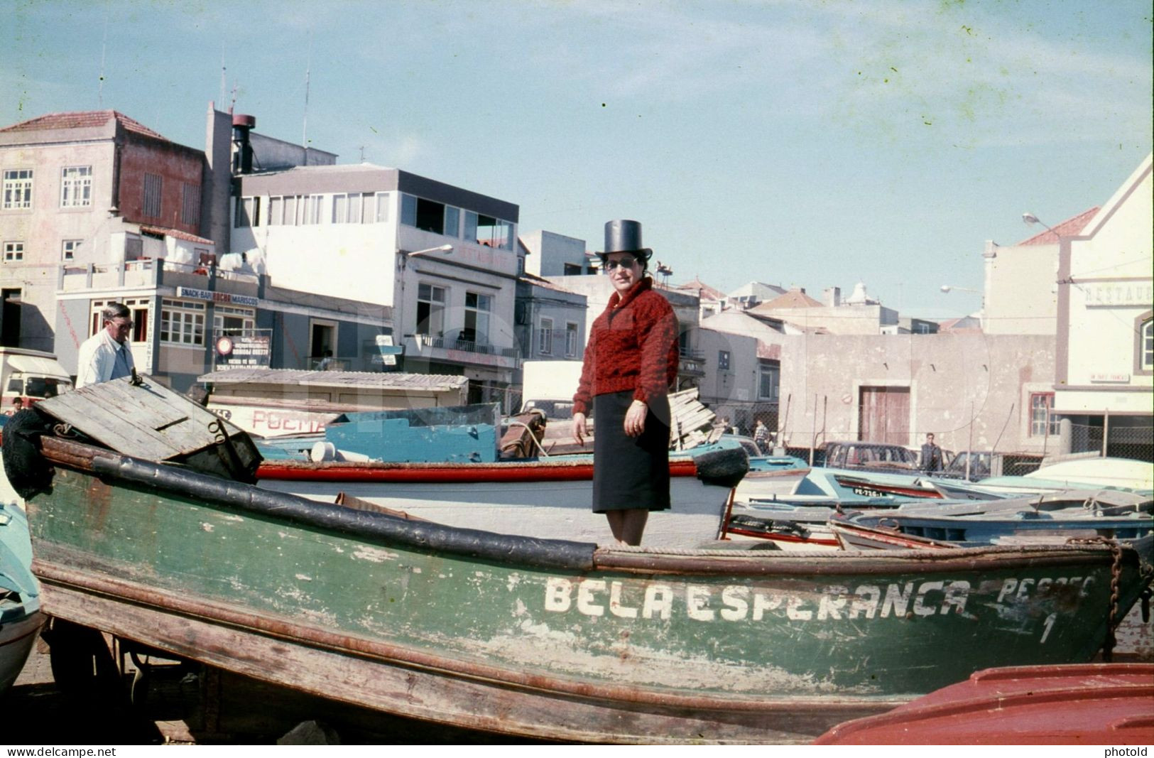 4 SLIDES SET 80s BARCO PESCA PENICHE PORTUGAL 35mm DIAPOSITIVE SLIDE NO PHOTO FOTO Nb2693 - Diapositives