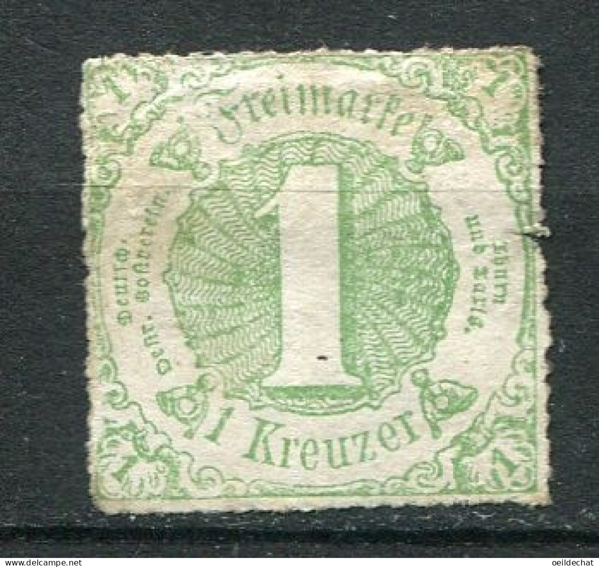 25581 Tour Et Taxis. Etats Du Sud N°45° 1k Vert-jaune Percé En Lignes Blanches  1865  B/TB - Mint