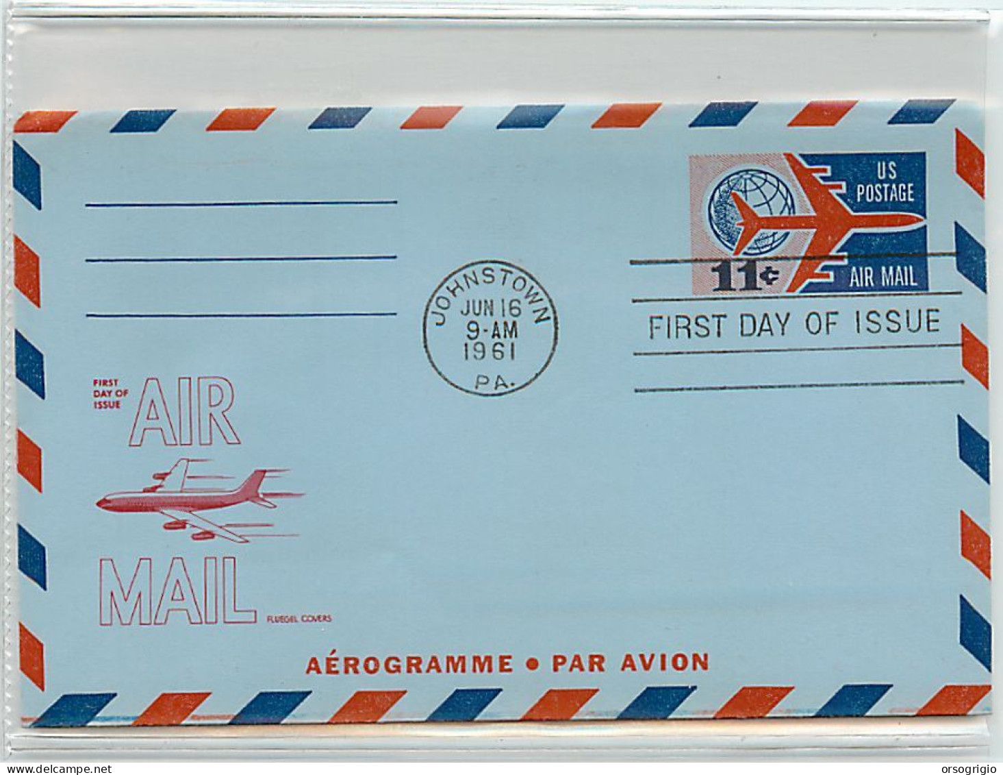 USA  -   Aerogramme - FDC 1961 -  11c. - 1961-80