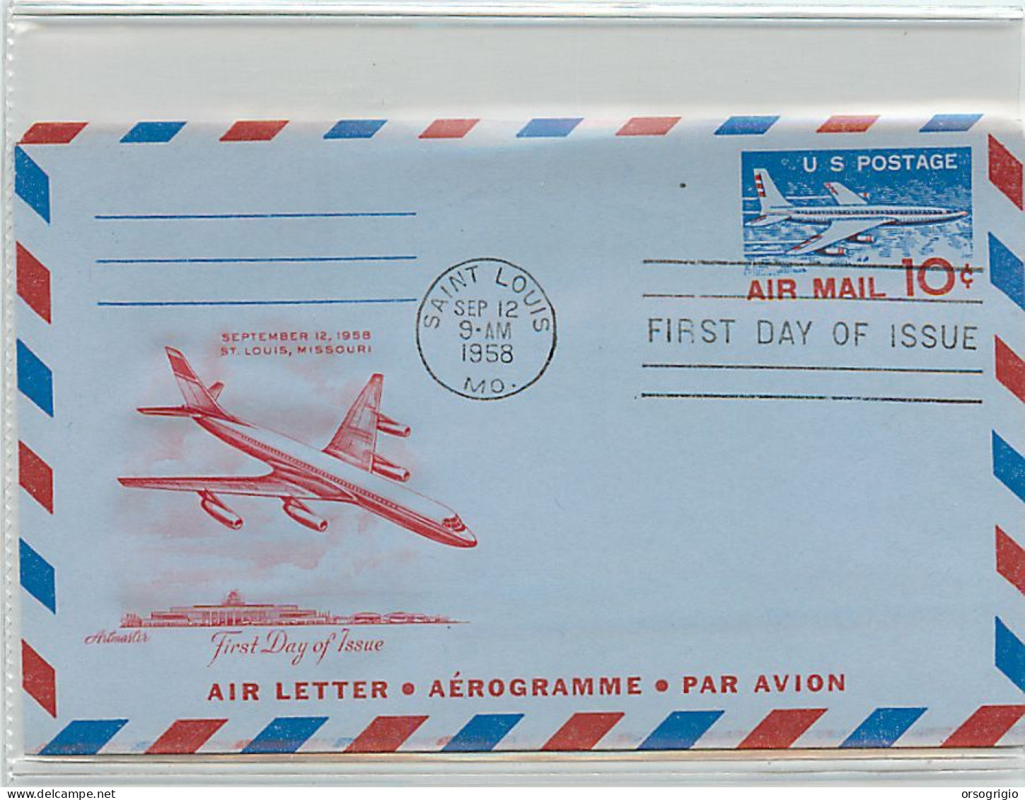 USA  -   Aerogramme - FDC 1958 -  10c. - 1941-60