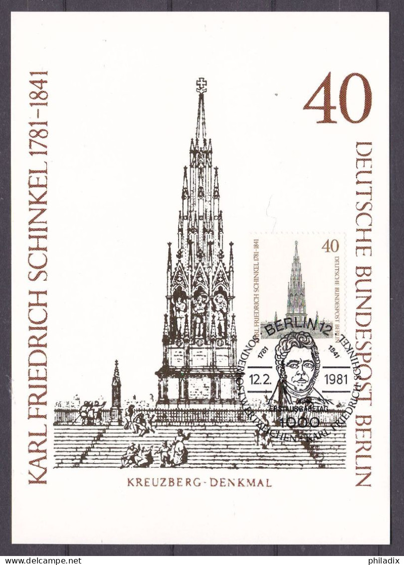 (640) Berlin Maximumkarte 1981 200. Geburtstag Von Karl Friedrich Schinkel (MKB-1-4) - Maximum Kaarten