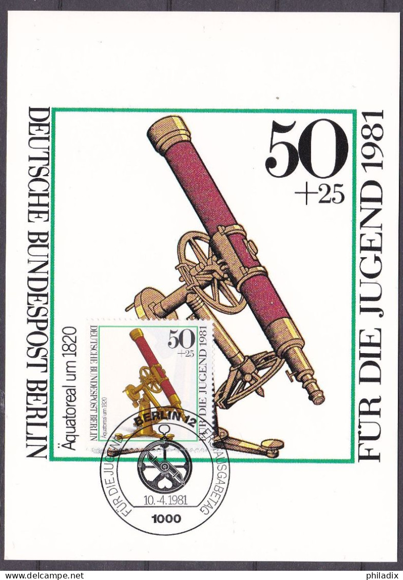 (642) Berlin Maximumkarte 1981 Jugend Optische Instrumente (MKB-1-6) - Cartoline Maximum