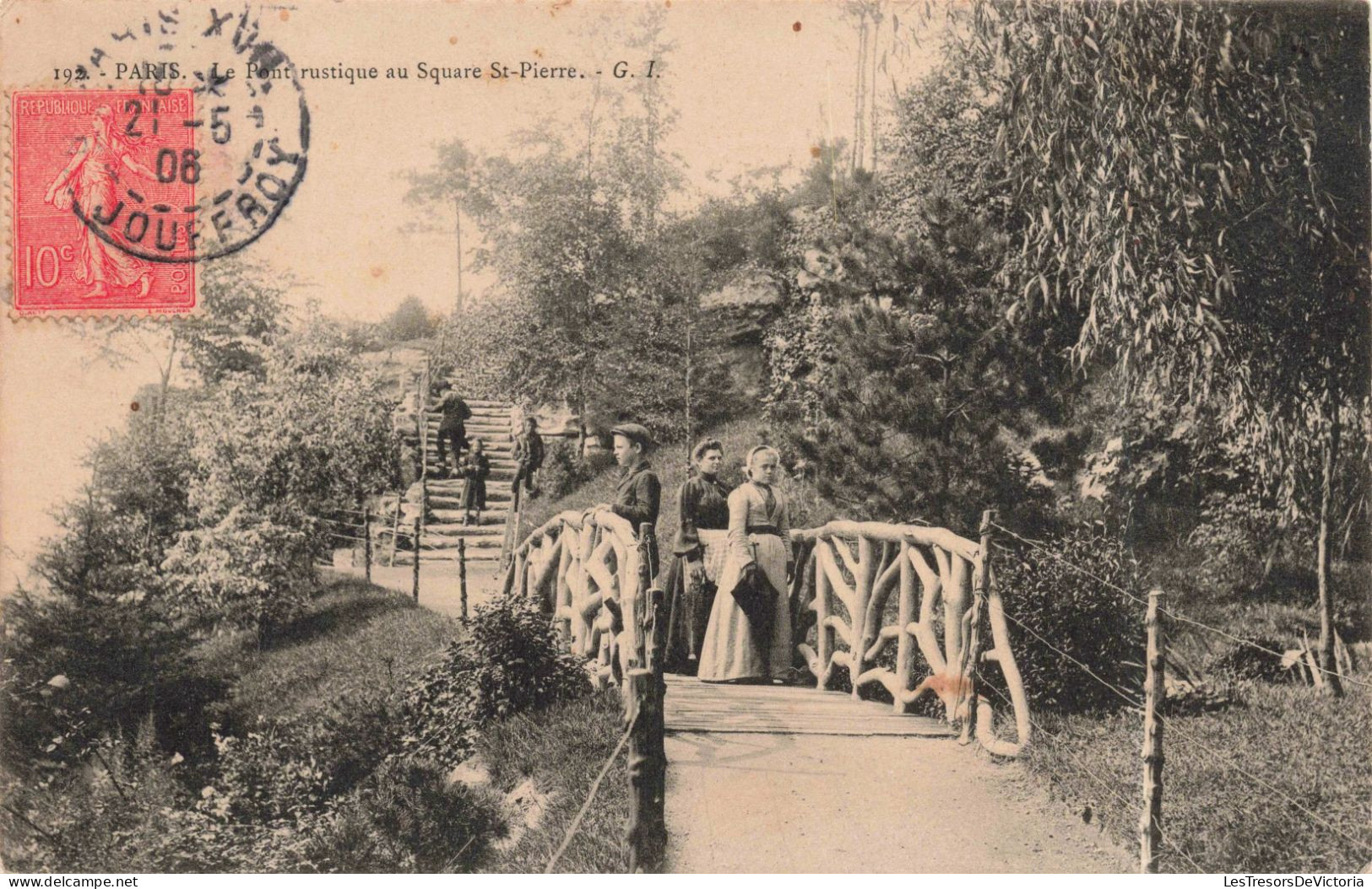 FRANCE - Paris - Le Pont Rustique Au Square St Pierre - G.I - Carte Postale Ancienne - Bridges