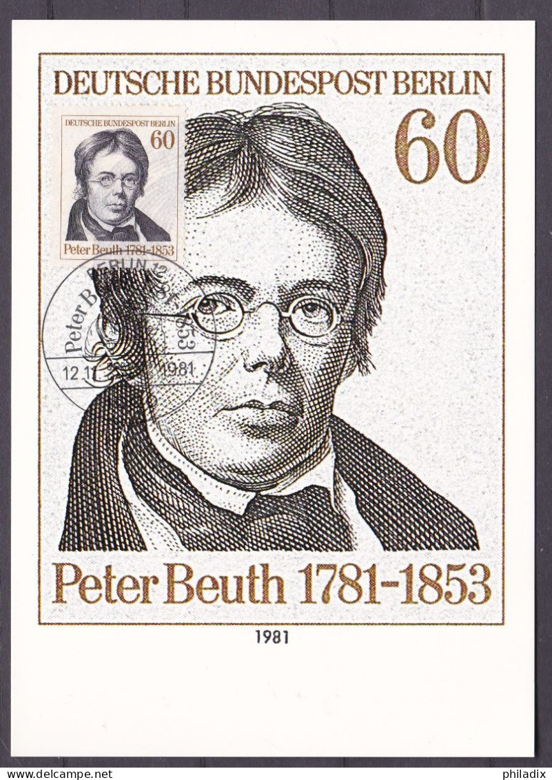 (654) Berlin Maximumkarte 1981 200. Geburtstag Von Peter Christian Wilhelm Beuth (MKB-1-17) - Maximum Cards
