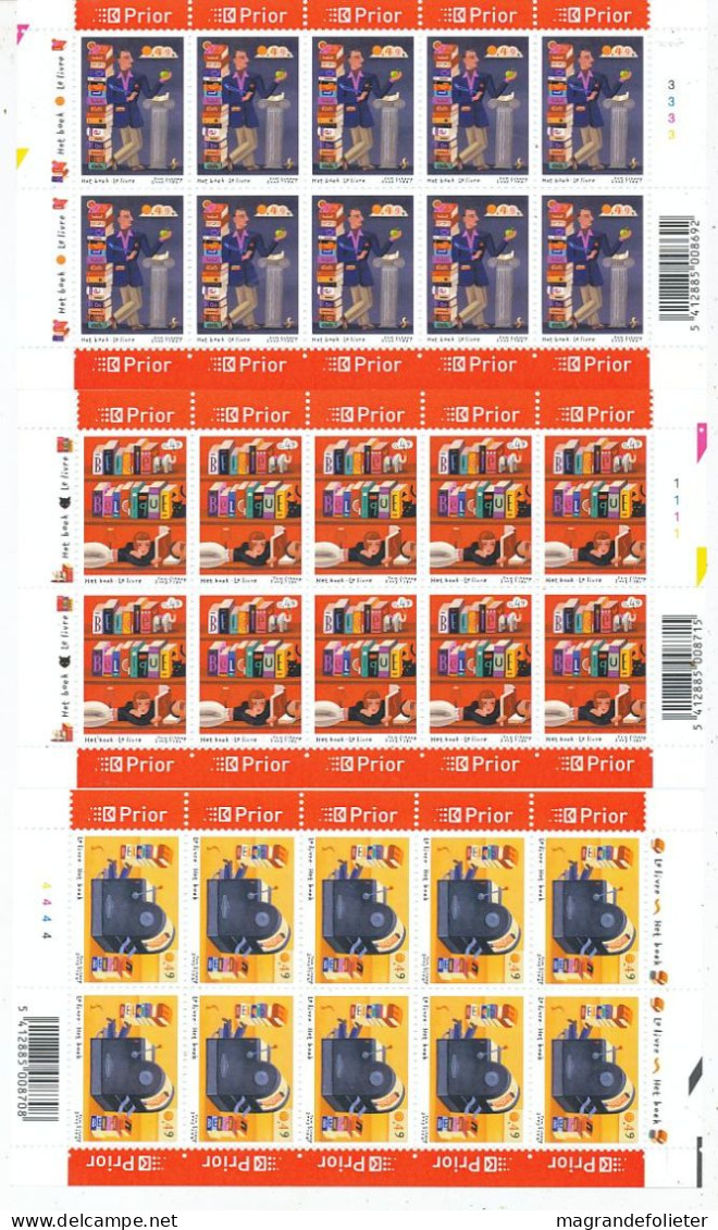 TIMBRE STAMP ZEGEL BELGIQUE  3 FEUILLETS DE 10 X 3218-3220 LE LIVRE  XX - 2011-2020