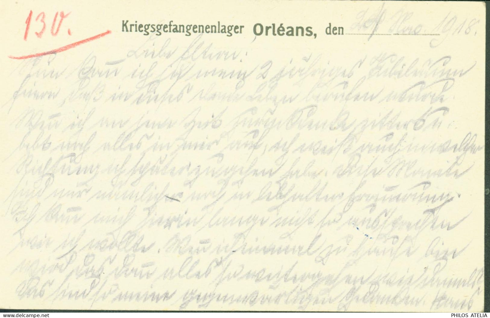 Guerre 14 CP FM Franchise Militaire Pour Prisonniers De Guerre De L'axe Dépôt D'Orléans Loiret - Oorlog 1914-18