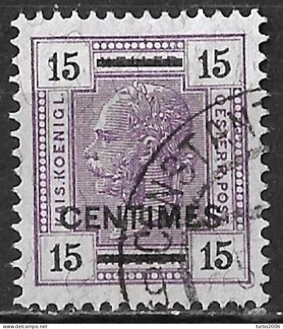 CRETE 1906-07 Austrian Office With Black Overprint Centimes / 15 H Violet Vl.16 - Crète