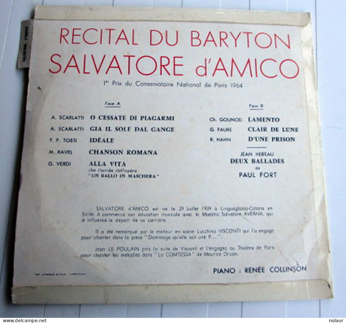 Récital Du Baryton Salvatore D'Amico - Opéra & Opérette