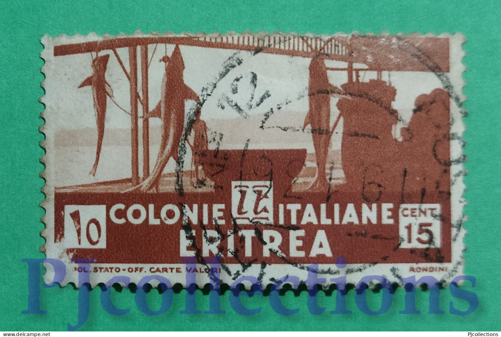 S32- ERITREA 1933 SOGGETTI AFRICANI 15c USATO - USED - Eritrée