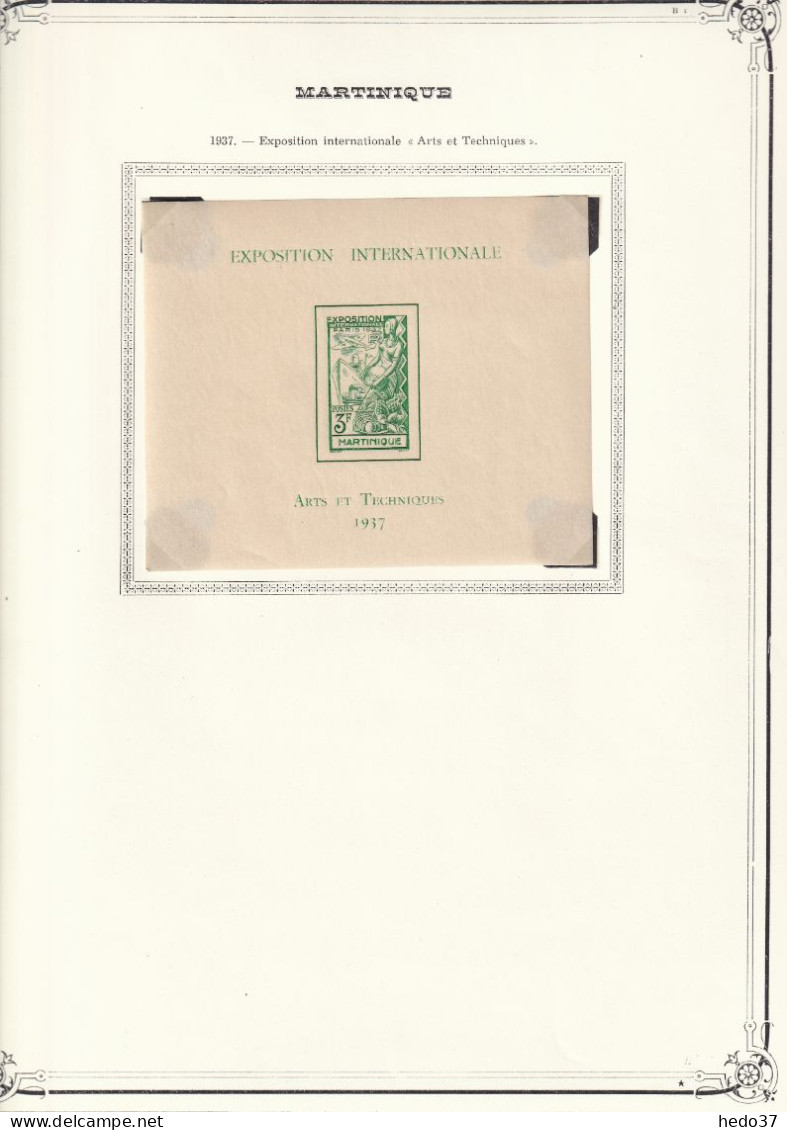 Martinique BF - Collection Vendue Page Par Page - Neufs * Avec Charnière - TB - Blocs-feuillets