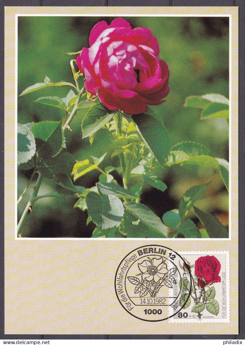 # (682) Berlin Maximumkarte 1982 Wohlfahrt : Gartenrosen (MKB-1-44) - Maximum Kaarten