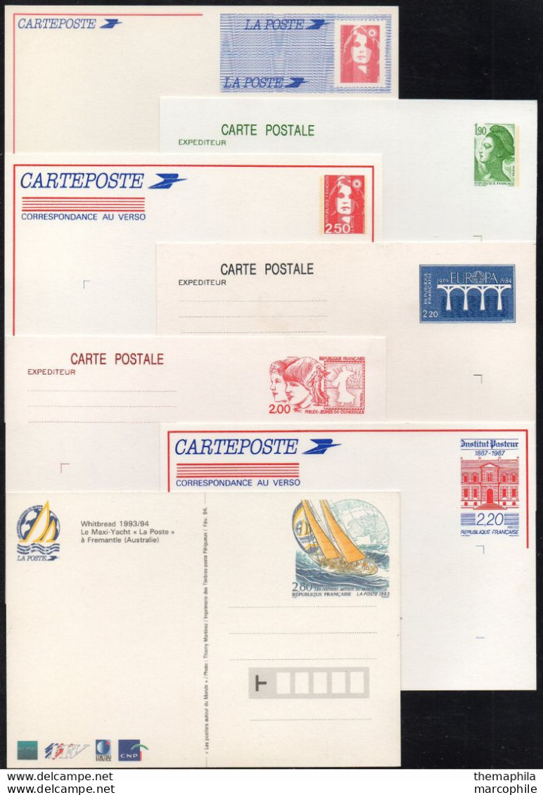 FRANCE - ENTIERS POSTAUX / 1984-1994 - 7 ENTIERS NEUFS DIFFERENTS - PETIT PRIX (ref 2486) - Lots Et Collections : Entiers Et PAP