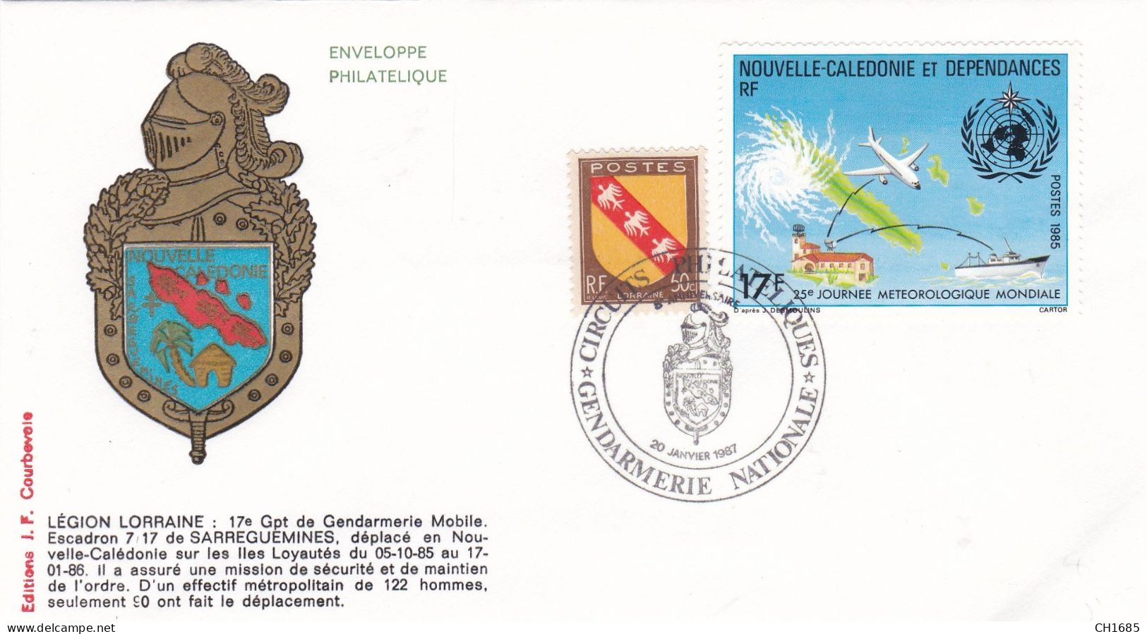 Enveloppe Légion De Gendarmerie De Lorraine  20 Janvier 1987 - Police & Gendarmerie