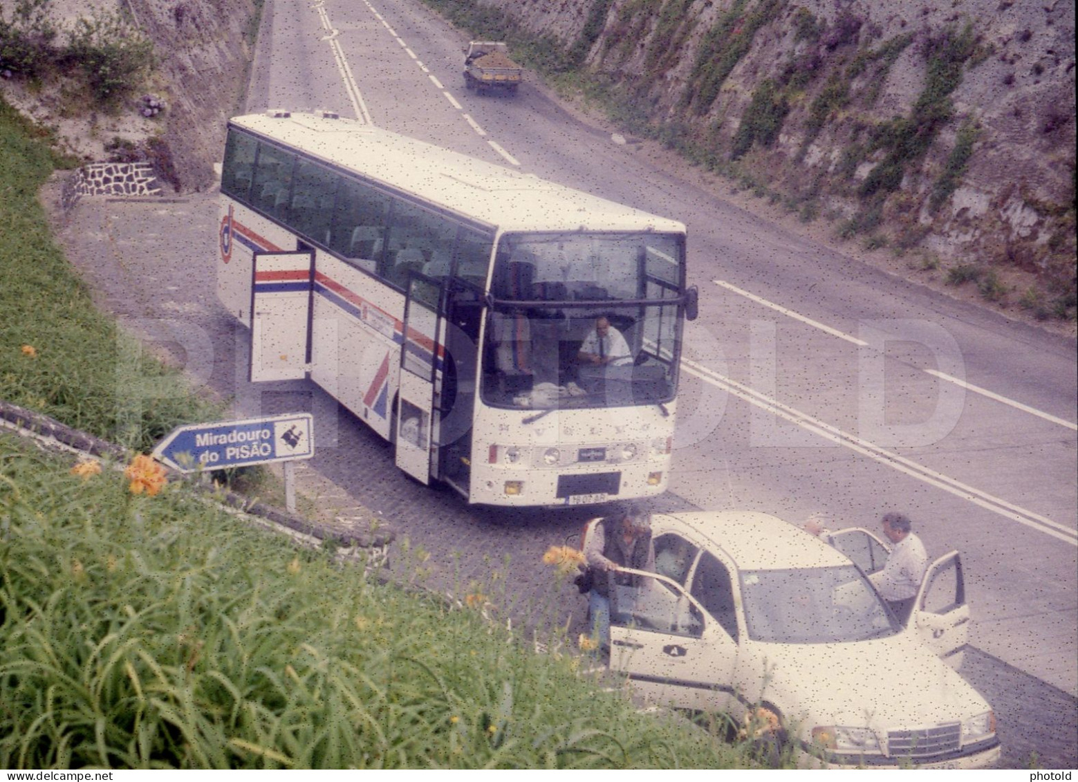 90s SAO MIGUEL AÇORES AUTOCARRO BUS PORTUGAL 35mm DIAPOSITIVE SLIDE NO PHOTO FOTO NB2715 - Diapositives