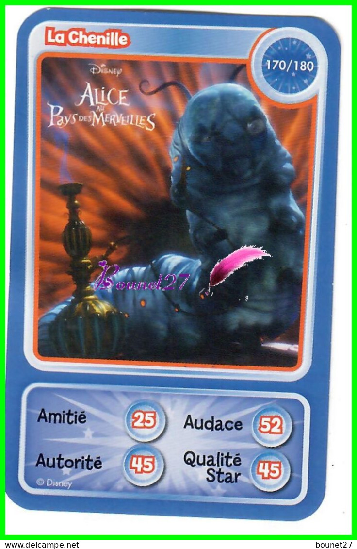 Carte Auchan Disney Pixar 2010 - Alice Aux Pays Des Merveilles - La Chenille  N° 170 / 180 - Disney