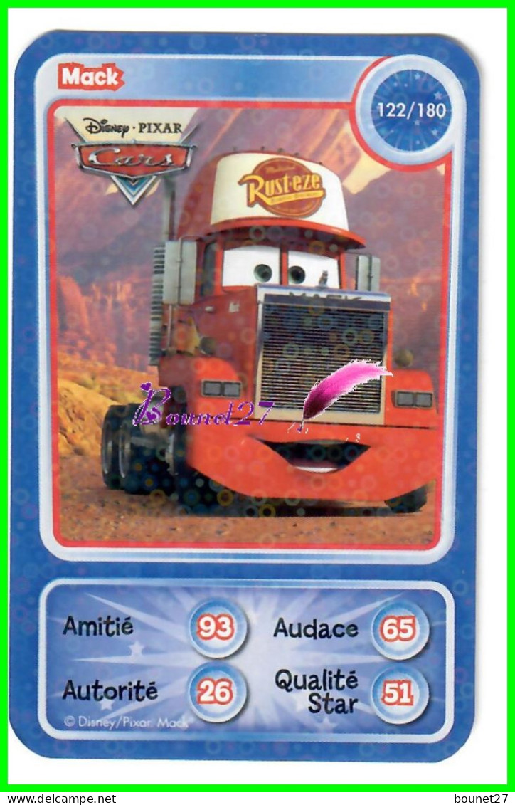 Carte Auchan Disney Pixar 2010 - Cars - Mack 122  / 180 Brillante Petite Bulle - Disney