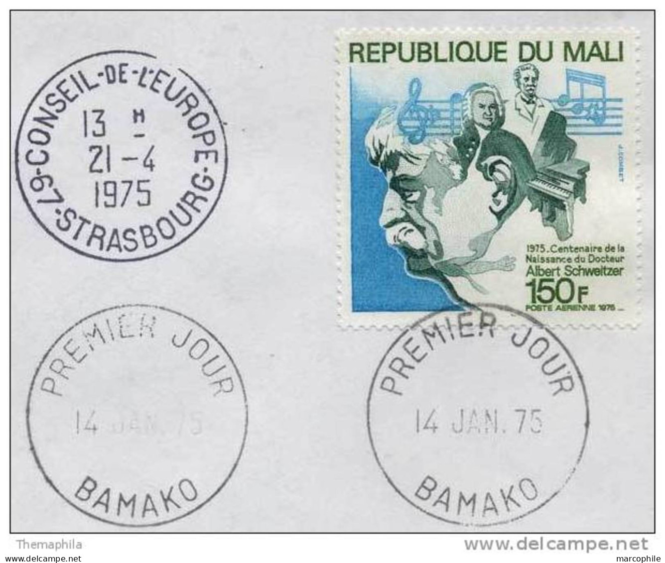 ALBERT SCHWEITZER / NOBEL - 1975 MALI ENVELOPPE FDC (ref 3947) - Albert Schweitzer