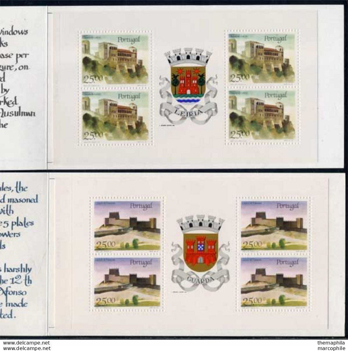 PORTUGAL / 1987 CHATEAUX 2 CARNETS COMPLETS # 1697/98 (ref 1422) - Markenheftchen