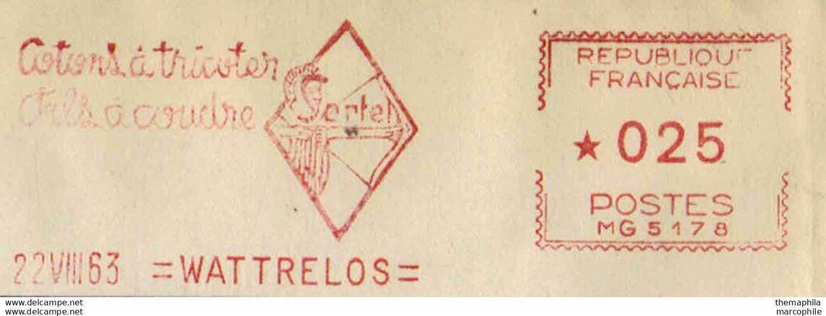 TIR A L ARC - ARCHERIE / 1963 WATTRELOS - NORD - EMA ILLUSTREE SUR LETTRE / 2 IMAGES (ref GF269) - Bogenschiessen