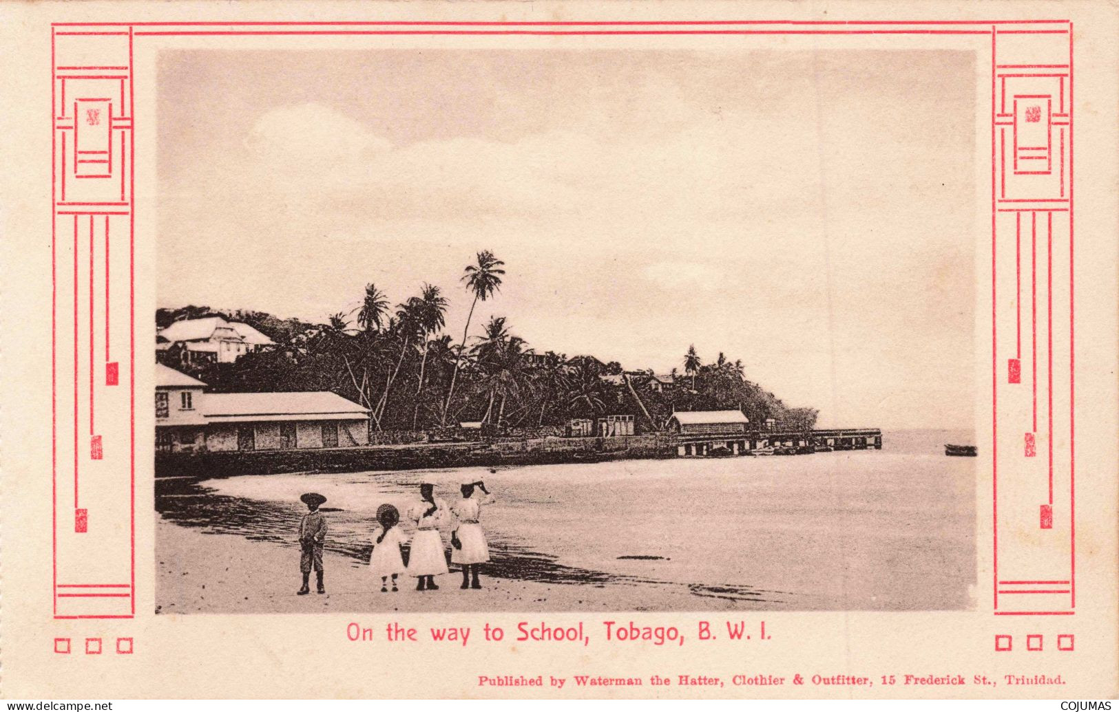 ANTILLES _S21622_ On The Way To School - Tobago B W I - En L'état Décollée - Trinidad