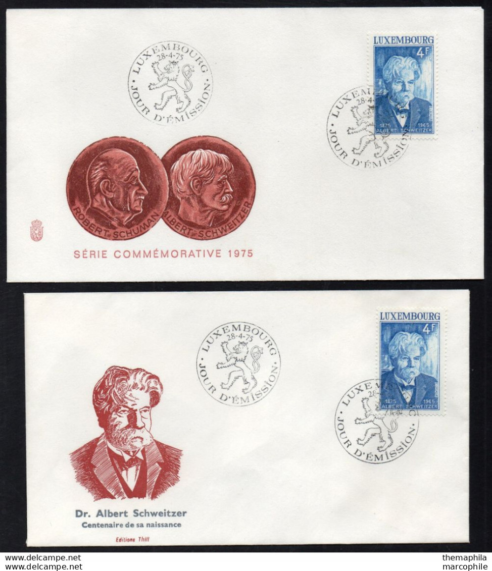 DOCTEUR ALBERT SCHWEITZER - NOBEL / 1975 LUXEMBOURG 2 ENVELOPPES FDC DIFFERENTES (ref 2698a) - Albert Schweitzer