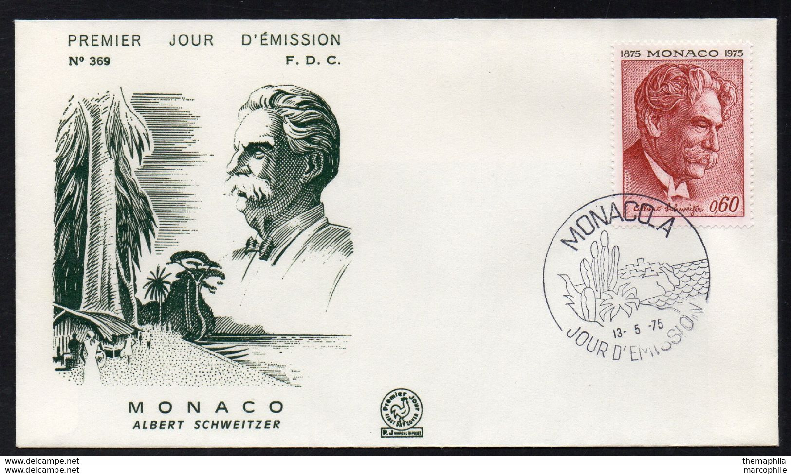 DOCTEUR ALBERT SCHWEITZER - NOBEL / 1975 MONACO ENVELOPPE FDC (ref 2704b) - Albert Schweitzer