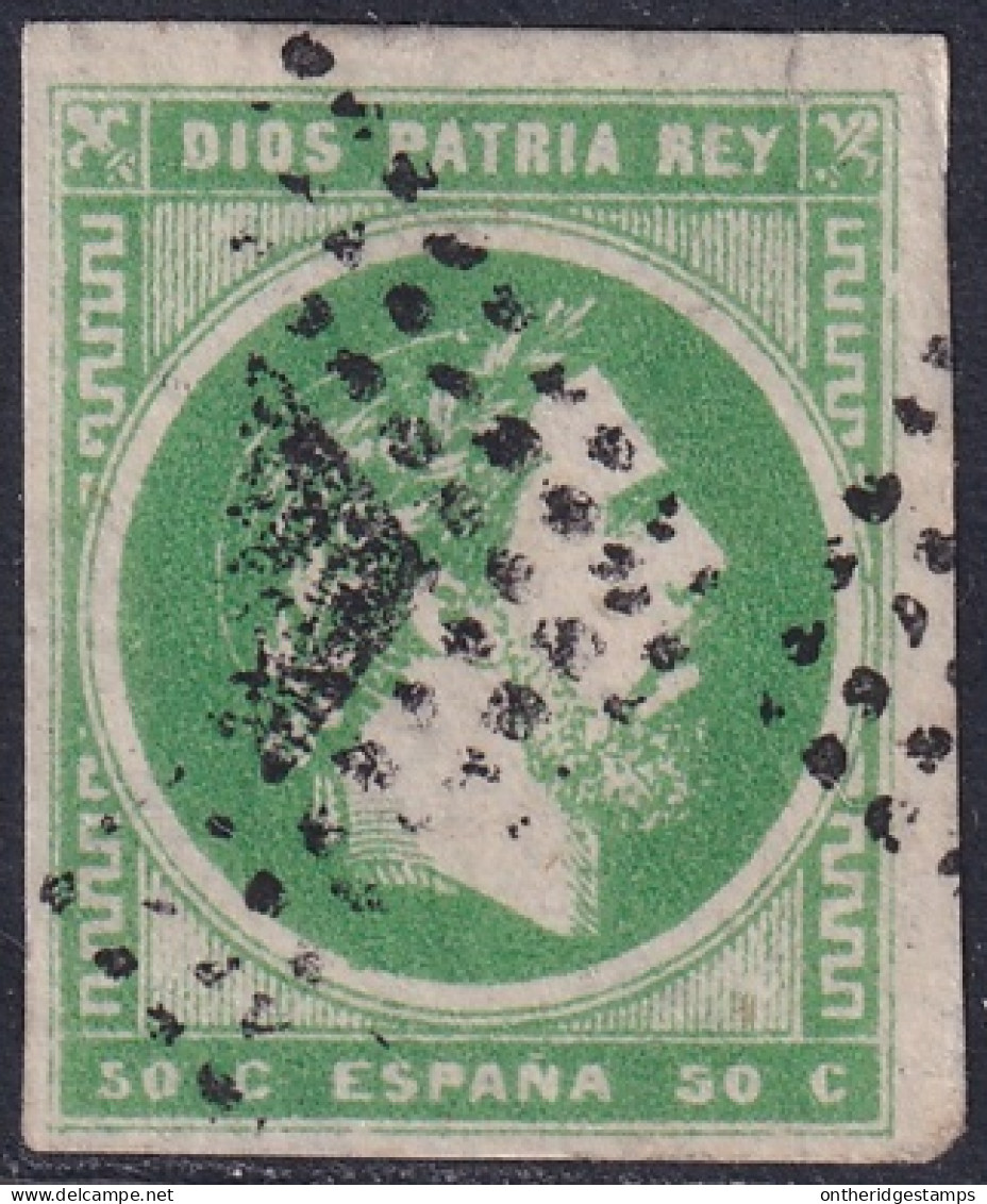 Spain 1874 Sc X6 España Ed 160 Carlist Used Rumbo De Puntos Cancel Tiny Tear - Carlistes