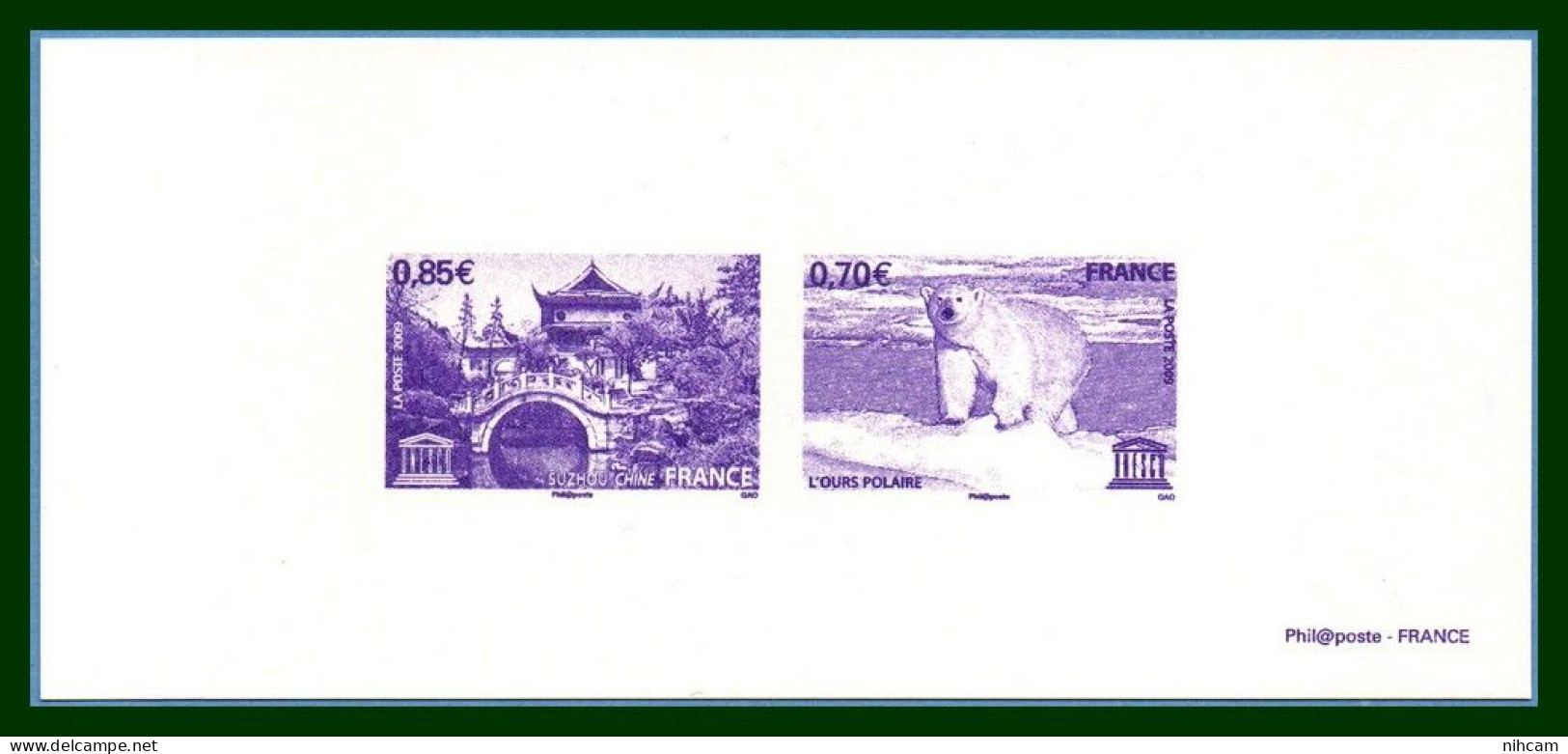 GRAVURE S 144 145 UNESCO 2009 Ours Polaire Polar Bear & Suzhou Chine China - Préservation Des Régions Polaires & Glaciers