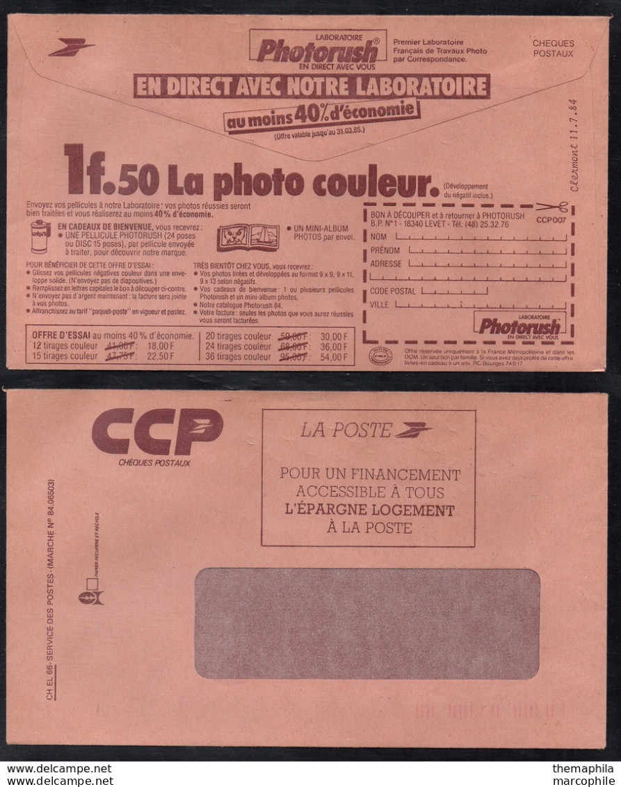 PHOTOGRAPHIE - PHOTO - FOTO / PUBLICITE SUR ENVELOPPE EN FRANCHISE POSTALE DES CCP (ref 5807a) - Photographie