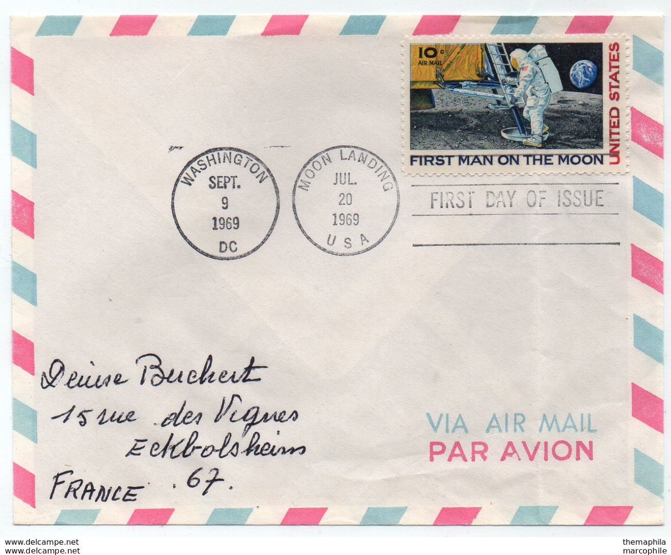 APOLLO XI  - USA - ESPACE / 20-7-1969 ALUNISSAGE - ENVELOPPE FDC (LE3969) - Amérique Du Nord