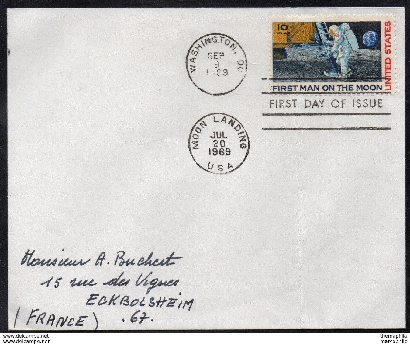 ESPACE - SPACE - APOLLO XI / 20 JUILLET 1969 ALUNISSAGE - OBLITERATION SUR LETTRE & FDC (ref 8096a) - Nordamerika