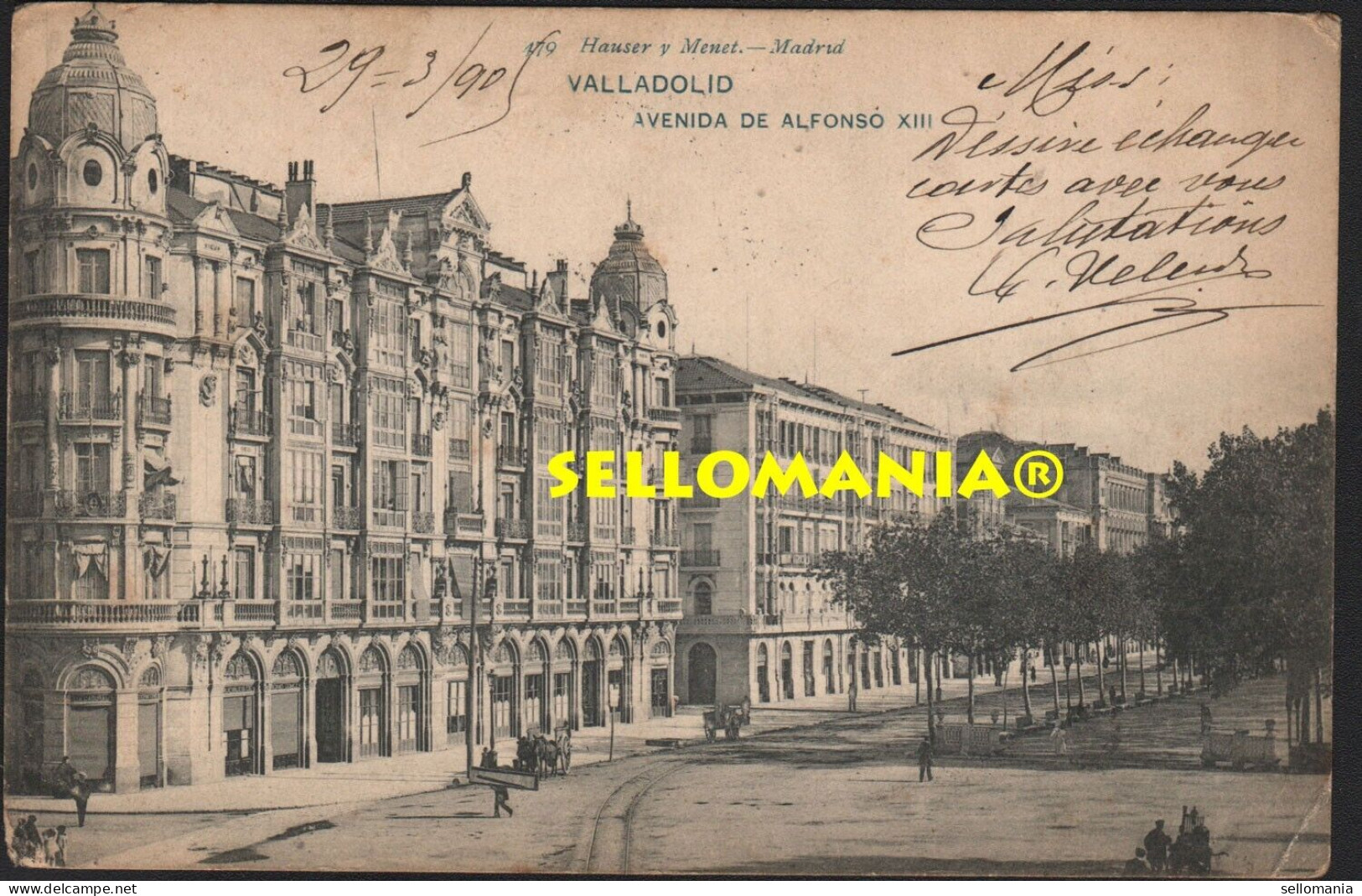 POSTAL AÑO 1905 VALLADOLID ALFONSO XIII BILL HOPKINS  HAUSER Y MENET TCP00053 - Valladolid