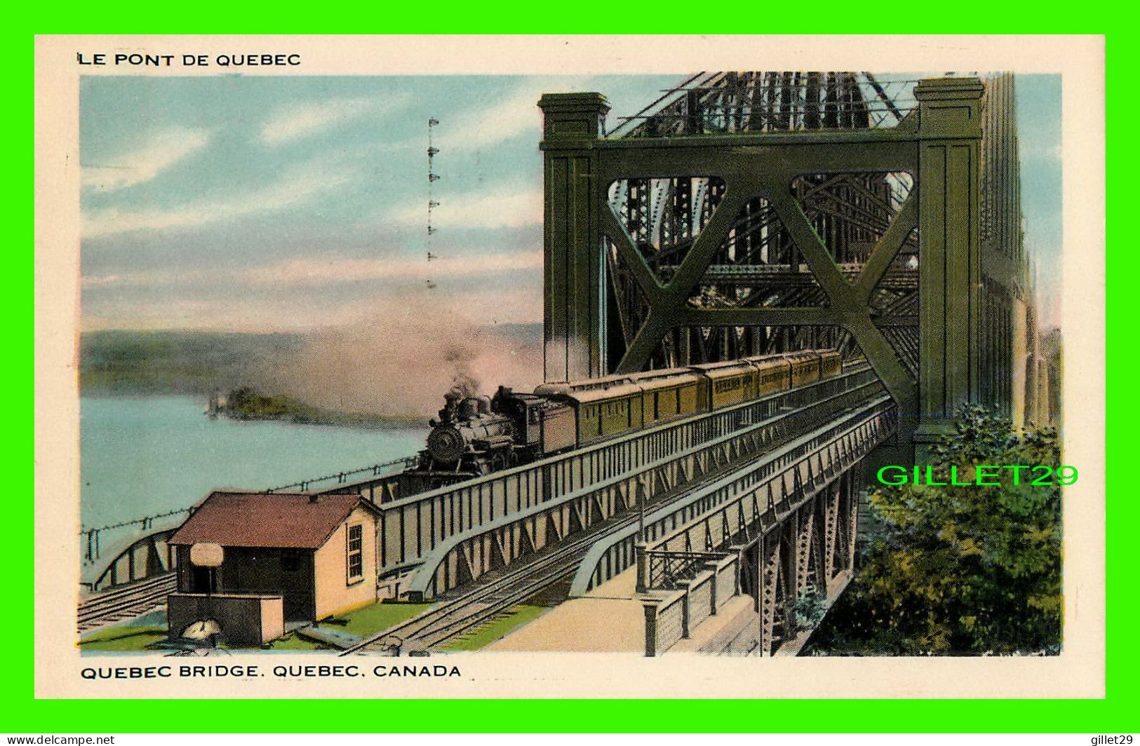 QUÉBEC - LE PONT DE TRAIN À QUÉBEC  - CIRCULÉE EN 1964 - LIBRAIRIE GARNEAU LTÉE - - Québec - La Cité