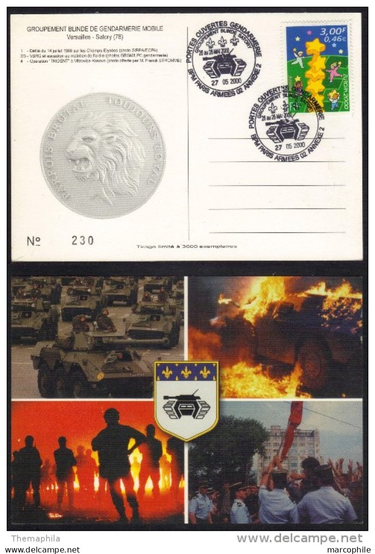 GENDARMERIE - GROUPEMENT BLINDE - VERSAILLES  - SATORY / 2000 CARTE NUMEROTEE (ref 6795) - Police - Gendarmerie