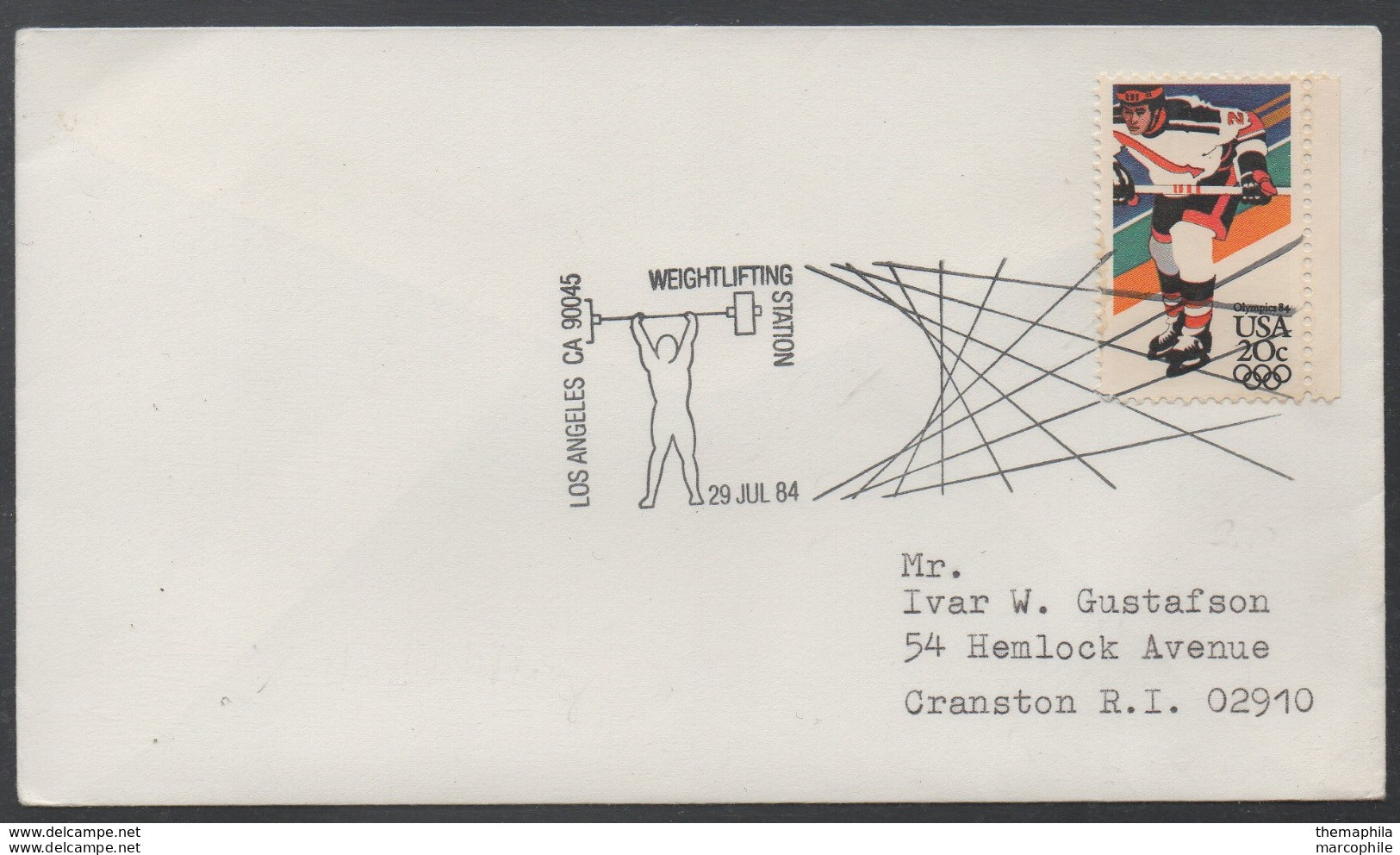 HALTEROPHILIE - WEIGHTLIFTING / 1984 USA OBLITERATION ILLUSTREE SUR LETTRE (ref 7225) - Haltérophilie