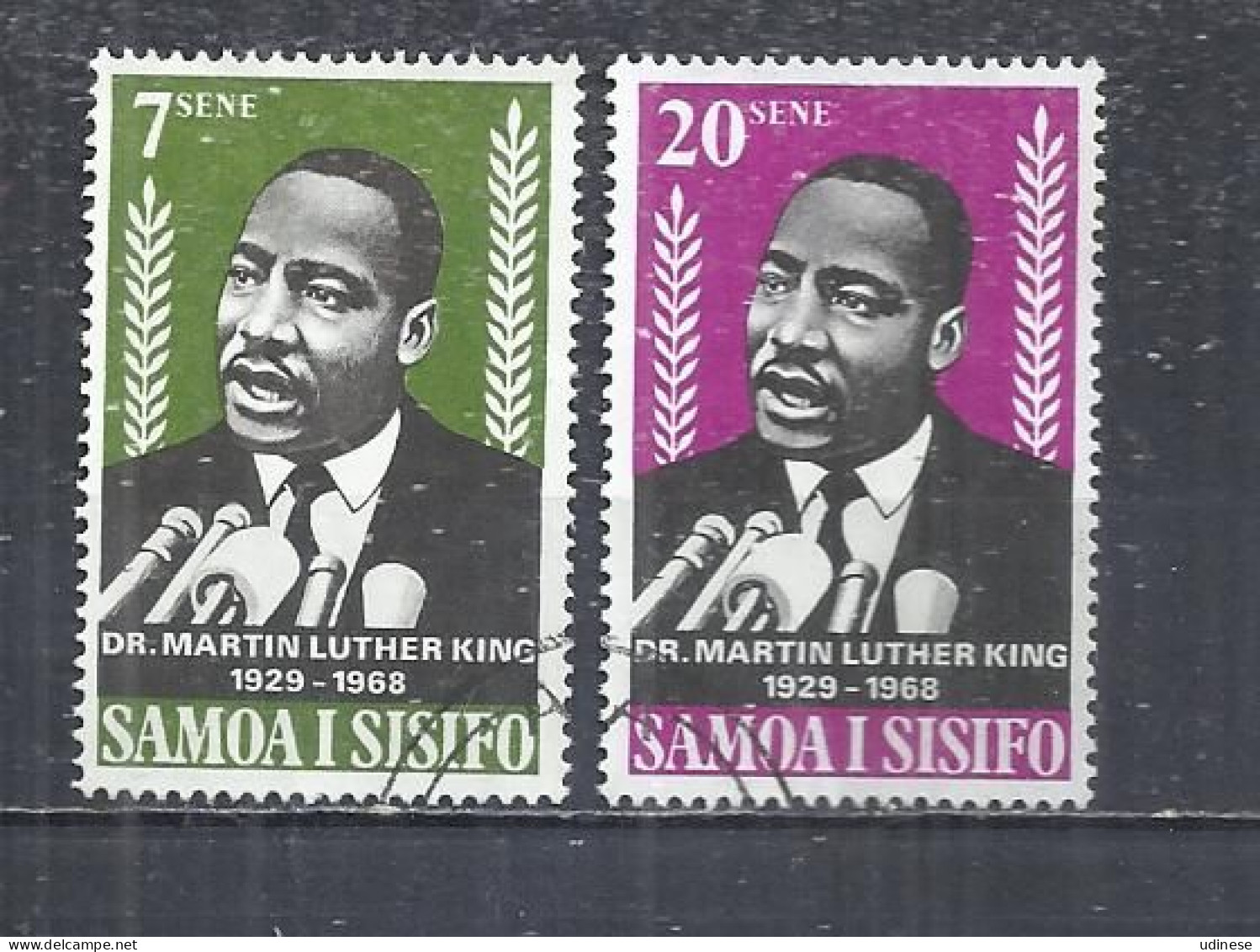 SAMOA AND SISIFO 1968 - CHRISTMAS - CPL. SET - USED OBLITERE GESTEMPELT USADO - Martin Luther King