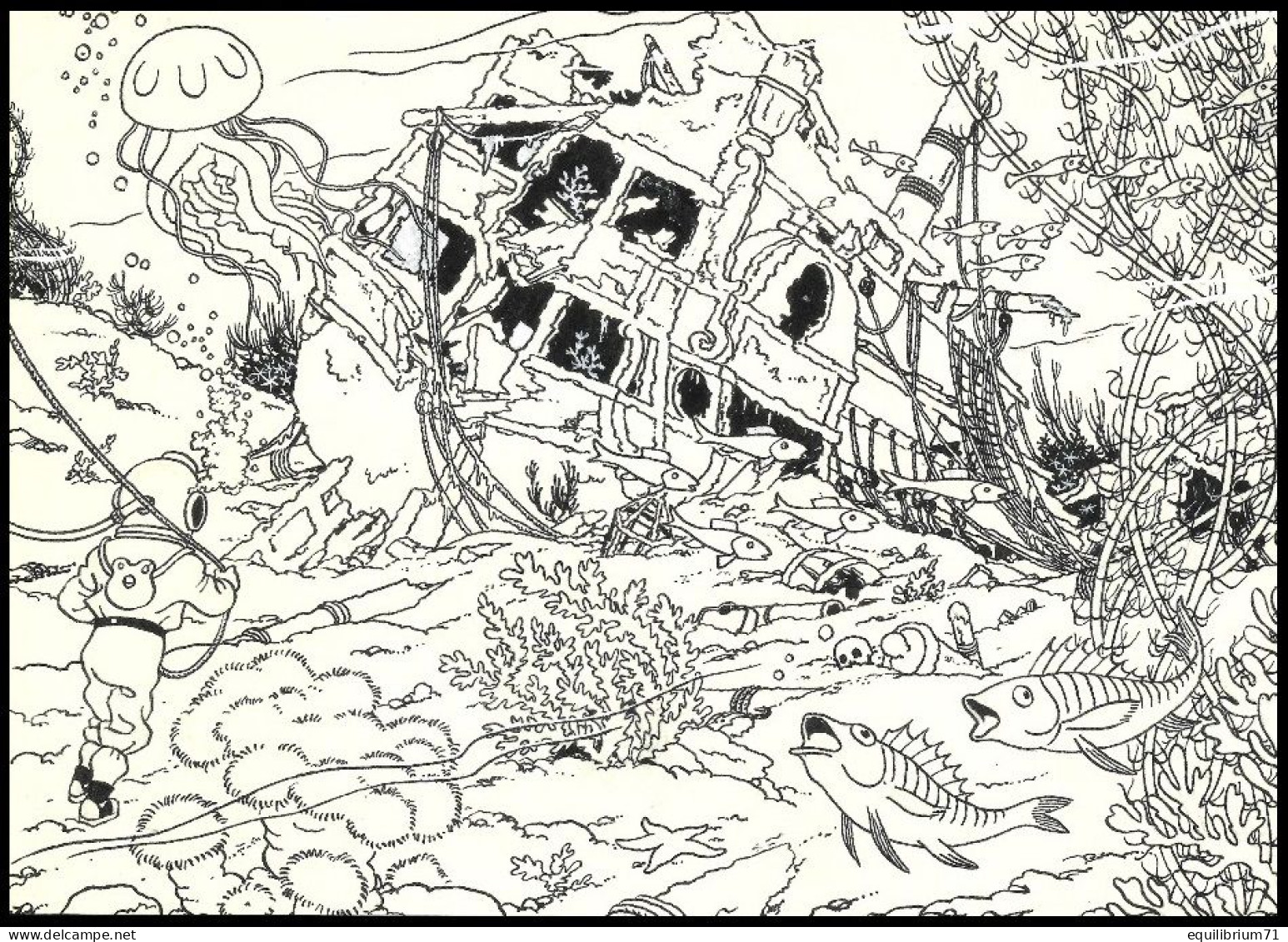 Carte Postale/Postkaart** - Kuifje / Tintin / Tim - Le Trésor De Rackham Le Rouge, 1944 - Case Extraite De La Planche 40 - Philabédés