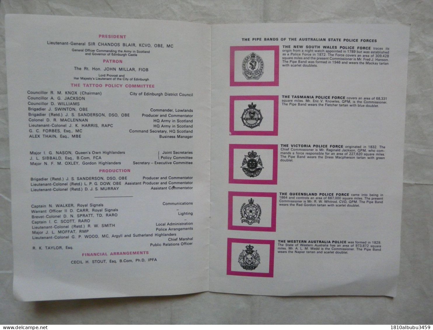 BROCHURE - THE EDINBURGH MILITARY TATTOO 1975 - Altri & Non Classificati