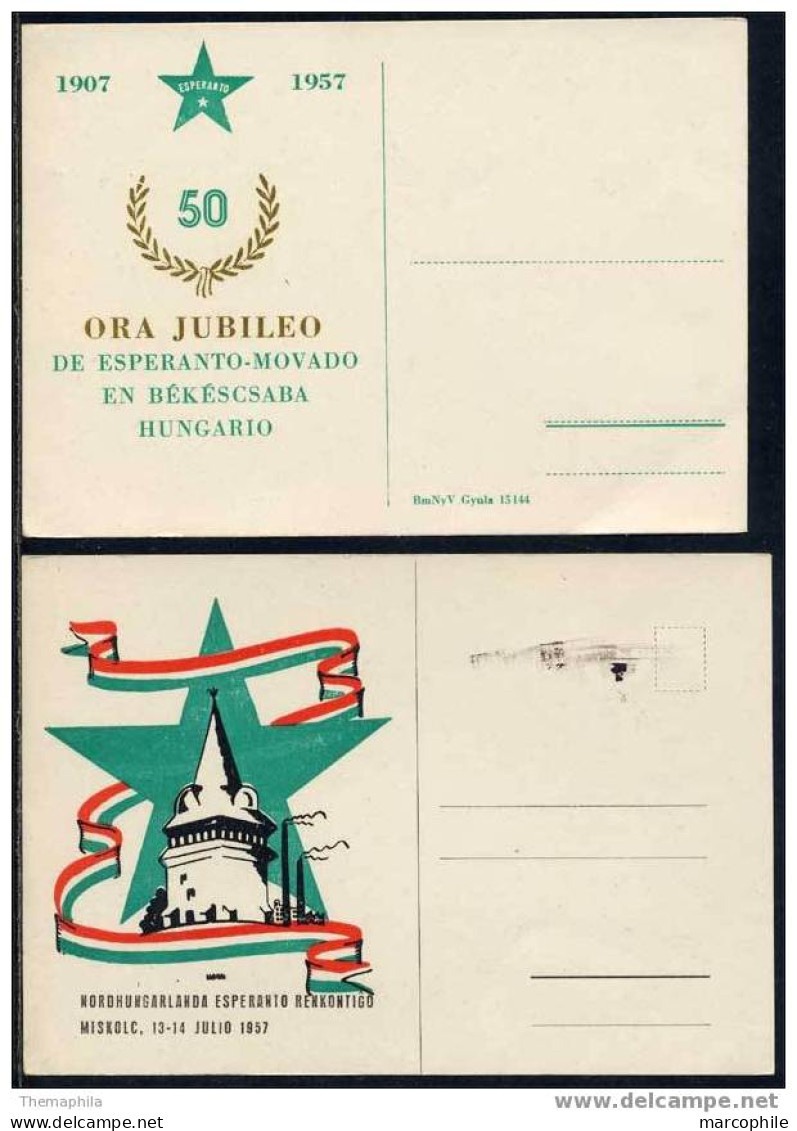 ESPERANTO / HONGRIE 1957 / 2 CARTES POSTALES (ref 751) - Esperanto