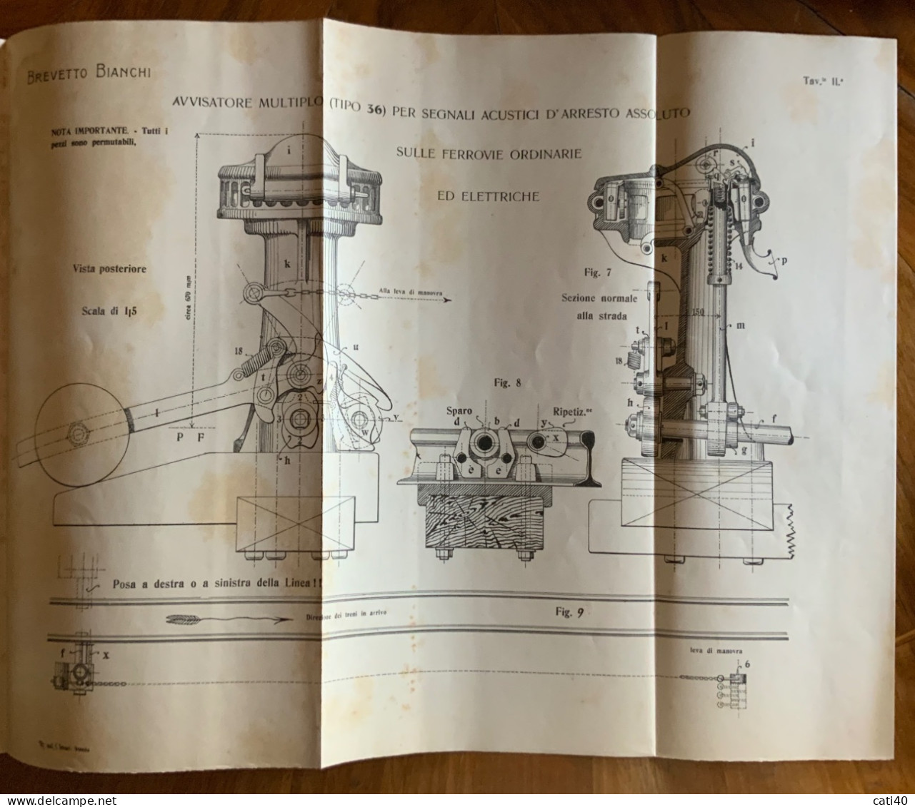 FERROVIE - AVVISATORE A RIPETIZIONE PER SEGNALI ACUSTICI D'ARRESTO ASSOLUTO - ARTI GRAFICHE - VENEZIA 1903  - BBB - Historia, Filosofía Y Geografía