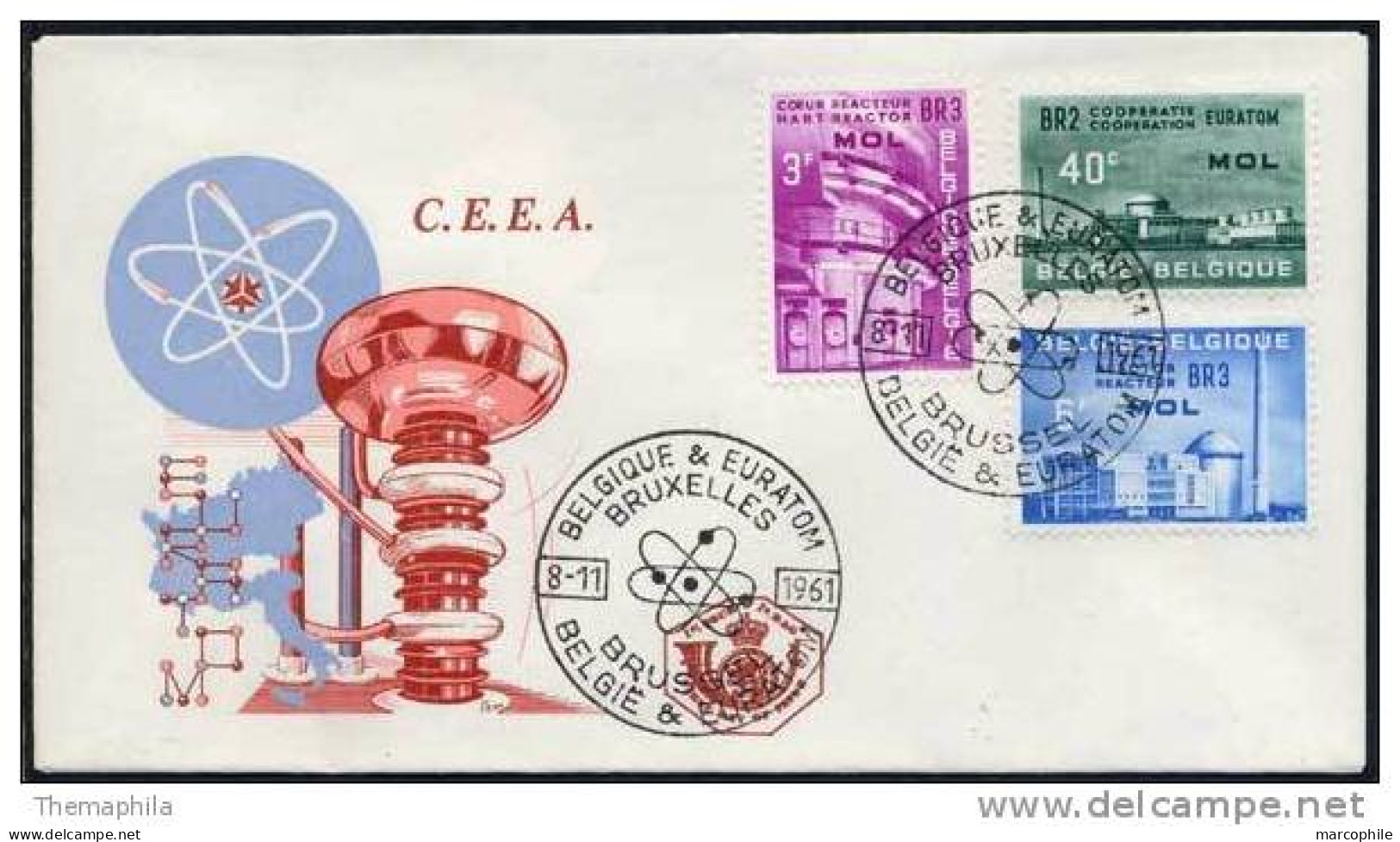 COMMISSION ENERGIE ATOMIQUE / BELGIQUE 1961 ENVELOPPE FDC (ref 1739) - Atome