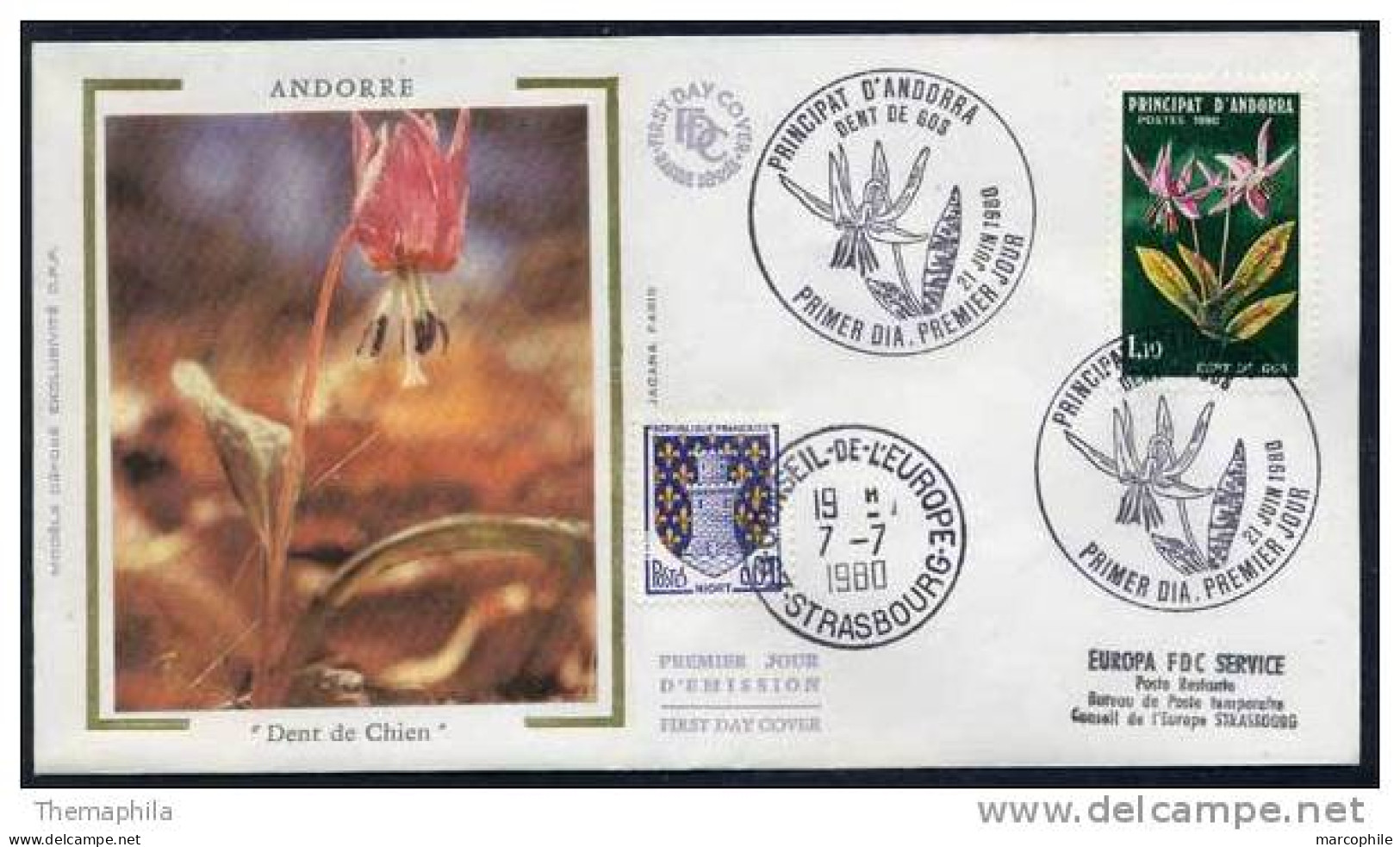 FLEURS - ANDORRE / 1980 ENVELOPPE FDC (ref 2319) - Storia Postale