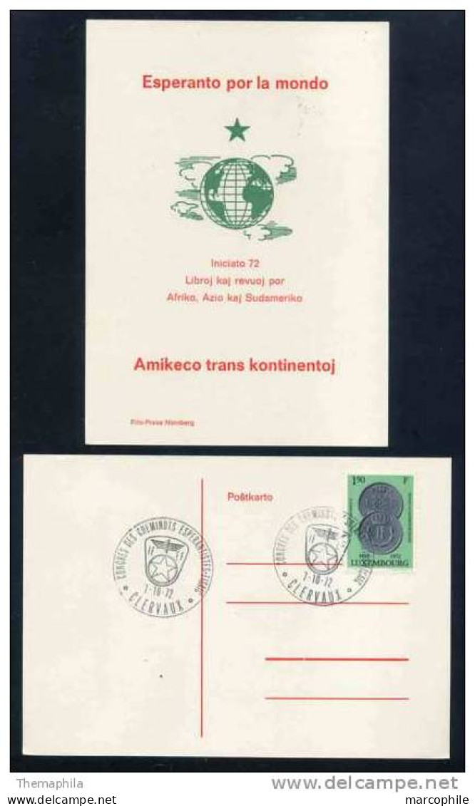 ESPERANTO - TRAIN - CHEMINOTS / 1972 LUXEMBOURG CARTE POSTALE & OBLITERATION DU CONGRES IFEF (ref 2231) - Esperanto