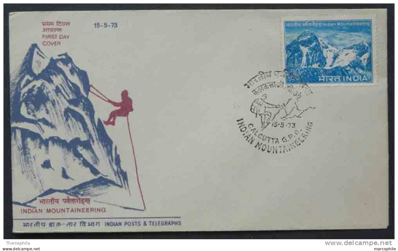 MONTAGNE - MOUNTAINEERING - ALPINISME /  1973 INDE ENVELOPPE FDC (ref 2294) - Escalade