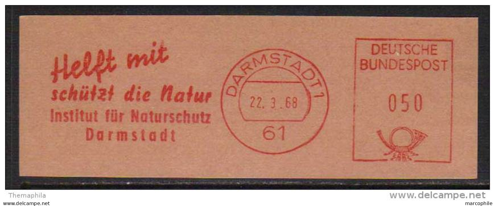 PROTECTION DE LA NATURE   /1968  ALLEMAGNE EMA  (ref M113) - Protection De L'environnement & Climat