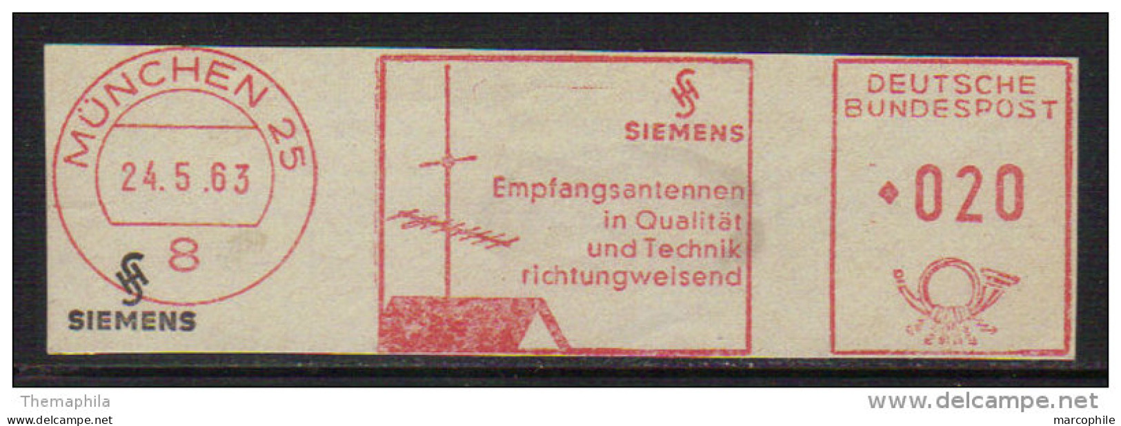 TELEVISION - ANTENNES - SIEMENS / 1963 ALLEMAGNE EMA ILLUSTREE (ref M120) - Autres & Non Classés