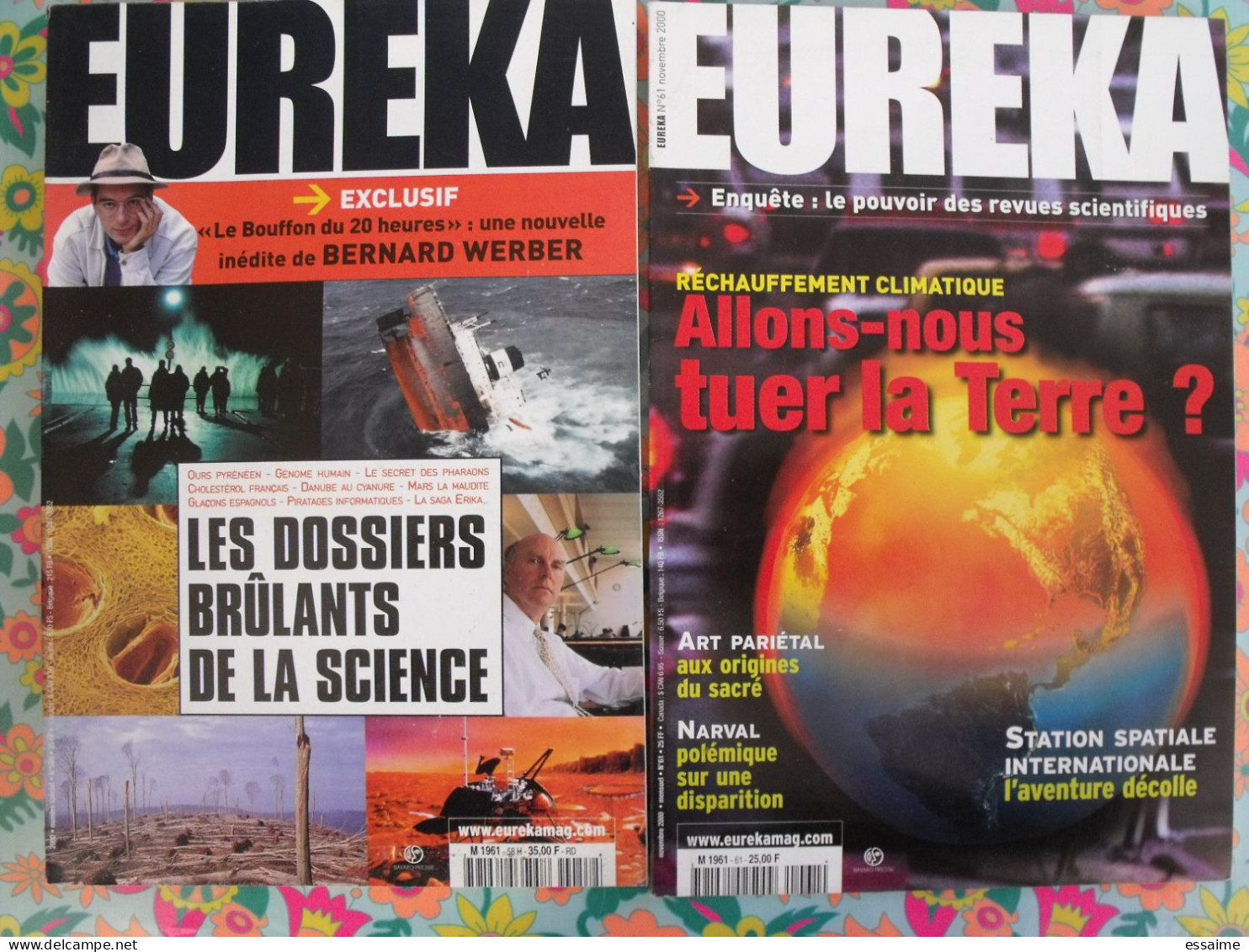 2 Revues Eureka Magazine 2000 . Réchauffement Climatique; Dossiers Brûlants De La Science - Science