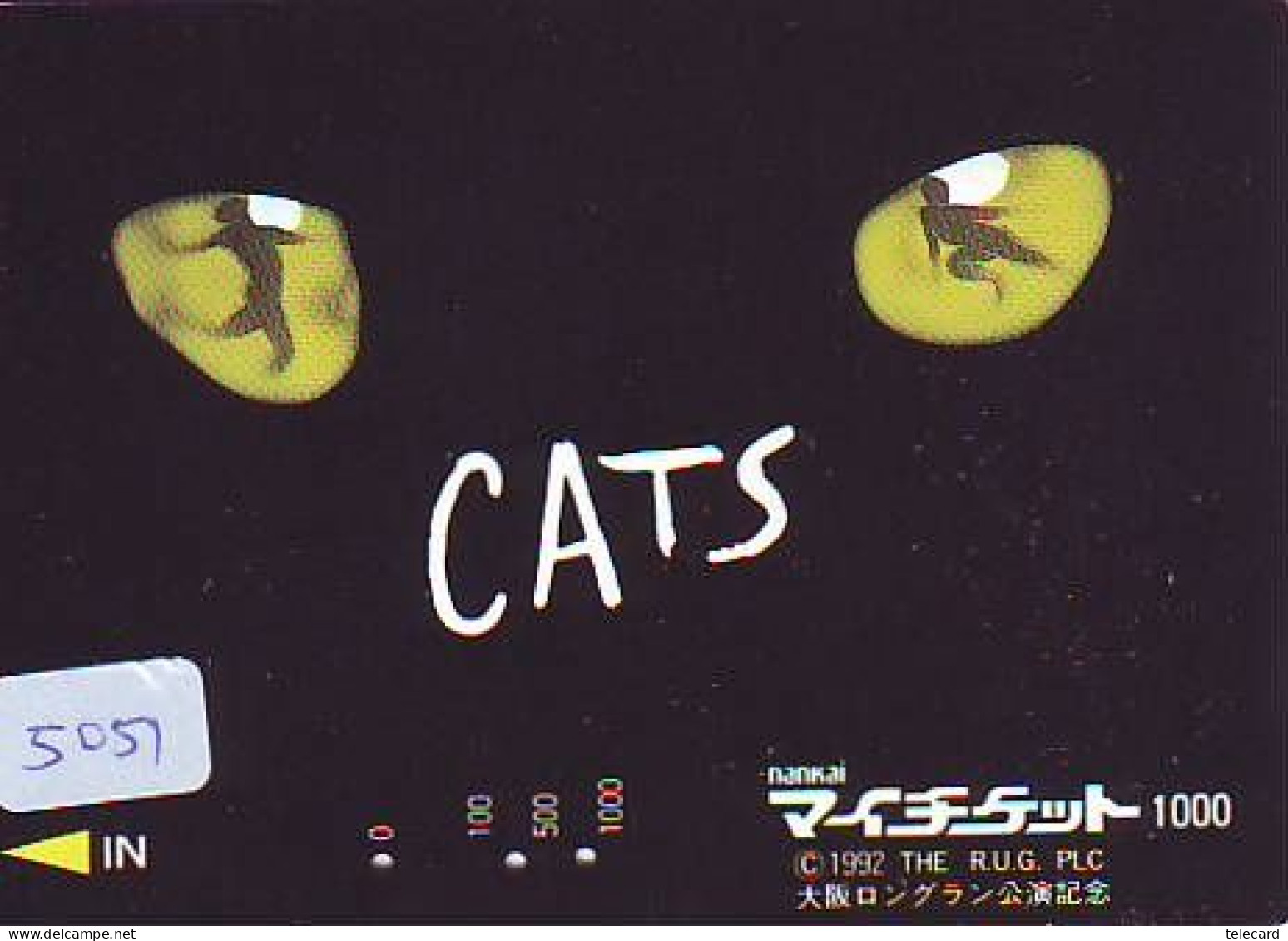 Carte Prépayée Japon  * CINEMA * FILM * CATS * 5051 *  PREPAID CARD Cinema * Japan Card Movie * KINO - Cine